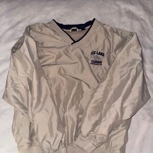 Men's Windbreaker Crewneck Sweater - Beige